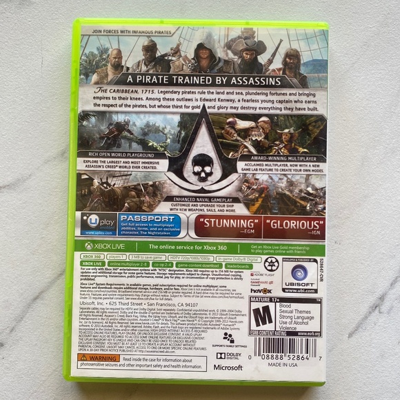 Xbox 360 Assasin's Creed IV: Black Flag Video Game - Picture 2 of 6